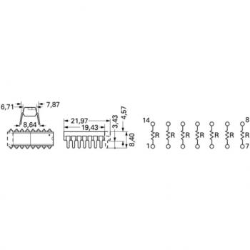 Bourns 4116R-1-331LF 330Ω Resistor Network THT DIP-16 0.25W