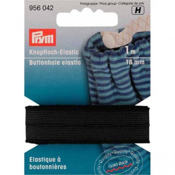 Élastique Tissé Lisse 18 mm Noir 1 m