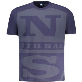 Blue Cotton 2XL Crew Neck Tee for Men