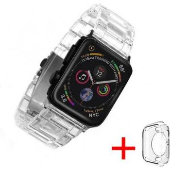 Gurt aus transparentem Harzeis für Apfel-Uhr 38/40/42/44mm
