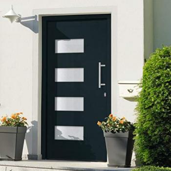 Porte d'entrée en Aluminium et PVC Anthracite 110x210 cm
