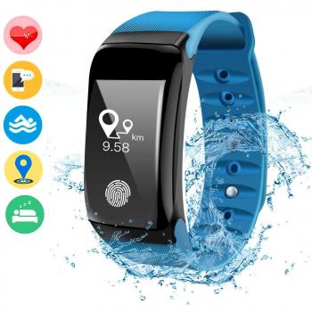 DAMIGRAM Fitness Tracker, Orologio Fitness Activity Tracker Cardio Impermeabile IP67 Bluetooth 4.0 Smartband Bracciale Braccialetto Donna Uomo Fitness Sport Watch per iOS Android Smartphones (Black)