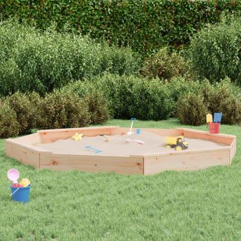 VidaXL Sandbox with Seats Octagon Solid Wood Pine
