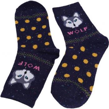Calcetines de invierno para mujer con estampado de lobo