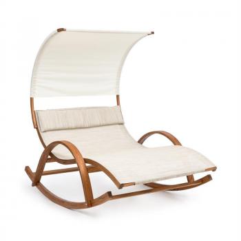 Blumfeldt Mauritius Balancelle Crème – Fauteuil avec Auvent ComfortMesh 180 kg