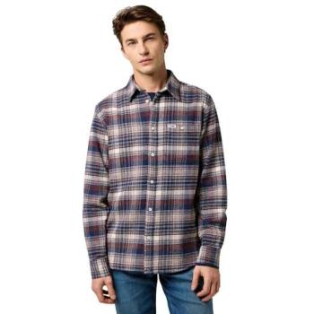 Blue Check Brushed Denim Shirt