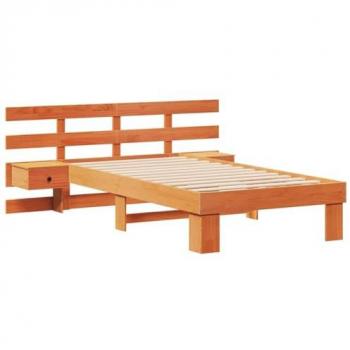 Struttura letto con testiera 90x190 cm in noce naturale