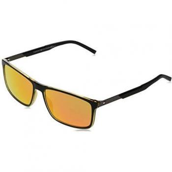 Tommy Hilfiger Occhiali da Sole TH 1675/S Nero e Giallo, Misura 59 Uomo