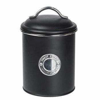 Barattolo Biscotti Metallo Nero 1,5L