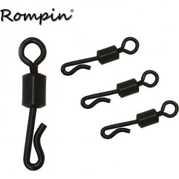 Rompin 20pcs Q-Shaped Matt Black Color Carp Fishing Swivel UK size 8# Quick Change Terminal Tackle