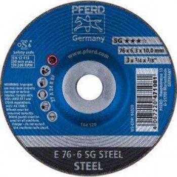 PFERD 62208626 E 76-6 SG STEEL/10,0 Schruppscheibe gekröpft Durchmesser 76 mm Bohrungs-Ø 10 mm Stahl