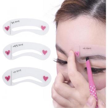 3 Styles Eyebrow Grooming Stencil Set