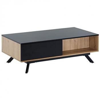 KADIMA DESIGN Stylischer Kaffeetisch, Eiche-Dekor/Schwarz, 110x60x38 cm