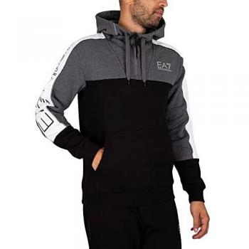 EA7 Uomo Felpa a zip a 1/4, colore nero, taglia XL