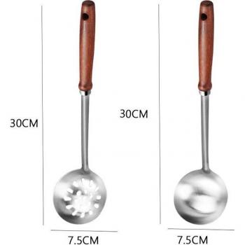Stainless Steel Kitchen Tool Set – Wooden Handles