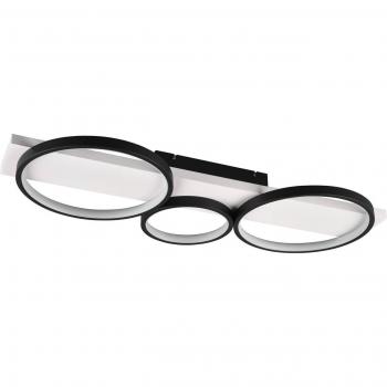 Plafoniera LED 3 cerchi Mills nero