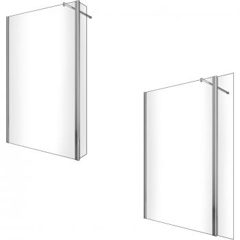 Walk‑In Shower Wall 200 cm Height, 110 cm Width, 40 cm Door + 110 cm Panel, 8 mm Tempered Glass