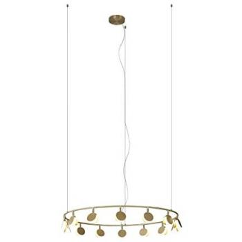 Inspired Mantra Shell Colgante de 14 luces, redondo, LED de 60 W, 3000 K, 3180 lm, dorado, 3 años de garantía
