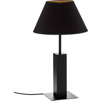 Lampada da tavolo Luminex Stila, paralume conico nero-oro