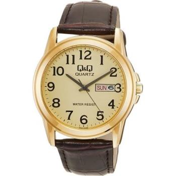 Brown Mens Dual‑Display Date/Day Analog Watch – Waterproof Leather Band – A00A‑002PK