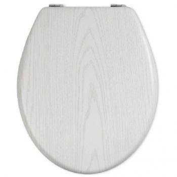 Tapa de Inodoro Universal en Madera MDF con Bisagras Estampadas