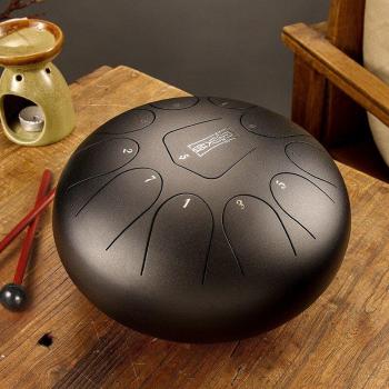 Hluru 8-Inch Steel Tongue Drum - Ethereal Rhythm Percussion with 11 Notes in F Tone