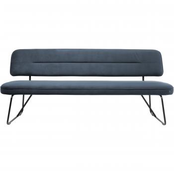 TOM TAILOR HOME Essbank “TUBE” – 202 cm Breite, blaues Samt-Design mit schwarzem Rahmen