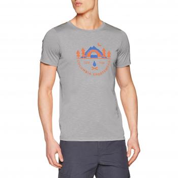 Columbia T-shirt à Manches Courtes pour Garçon, NELSON POINT GRAPHIC SHORT SLEEVE TEE, Polyester/Modal, Bleu (Columbia Navy), Taille: M, EO0030