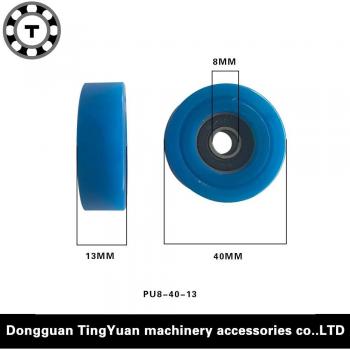 5PCS 40mm Blue PU Sliding Roller Wheels with 608RS Bearings