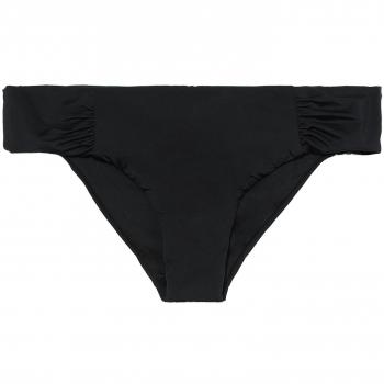 Recycled Bikini Top with Side Drape – High Waist, Black, Small
