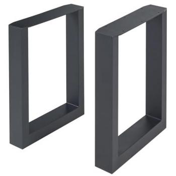 Gambe Rettangolari in Acciaio Nero per Mobili Fai da Te 43 x 30 cm