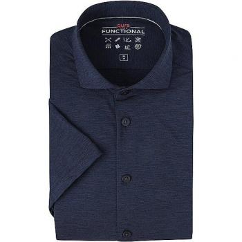 PURE Herren Hemd Kurzarm Dunkelblau 42