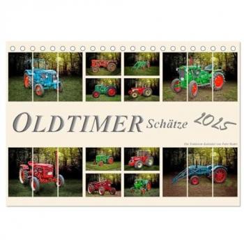 Oldtimer Schätze. Ein Traktoren-Kalender (Tischkalender 2025 DIN A5 quer) CALVENDO Monatskalender