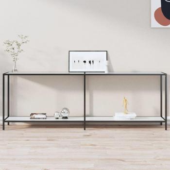 Tavolo Consolle Bianco 220x35x75,5 cm – “LUSSO CASADINO” con Vetro Temperato