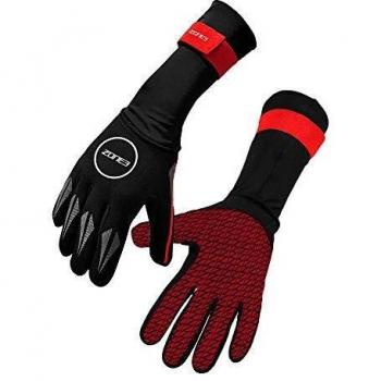 Zone 3 Neoprene Swim Gloves - Black/Red, Size S