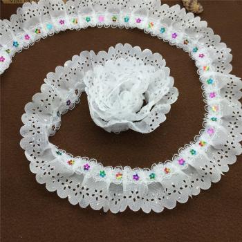 White Organza Lace Trim with Sequins