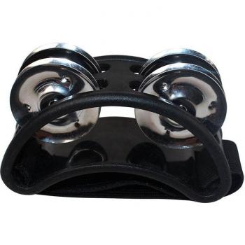 Foot Tambourine with Metal Jingles, Black