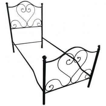 Letto Piazza & Mezza Papavero Ferro Battuto Nero Oro Effez