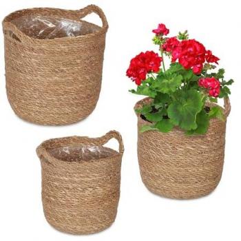 Vasi per Piante da Interno Decorativi, Set da 3 - Relaxdays