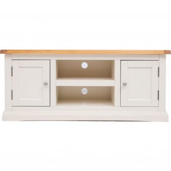 Castelli Off White 2 Door TV Cabinet Chrome Knob