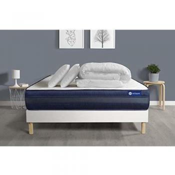 Pack Cama Completa ACTISOM: Colchón 180x200 + Somier Láminas + 2 Almohadas + Edredón Actiflex Tech