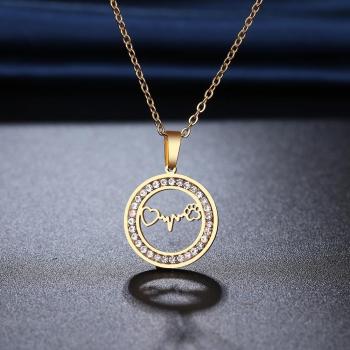 Collar Cacana Mujer 316L con Patas de Perro y Brillantes Cristales