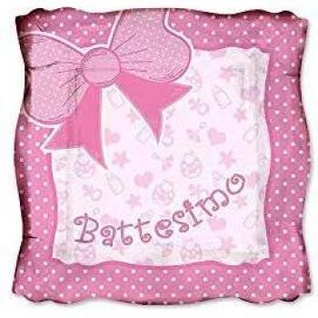 PIATTI BATTESIMO BABY ROSA 19 CM CF. 8 PZ