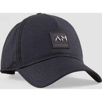Gorra de Algodón Béisbol Negra con Frontal y Logotipo