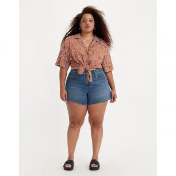 Levi's Plus - Damen Mom-Shorts in blauer Waschung 14M