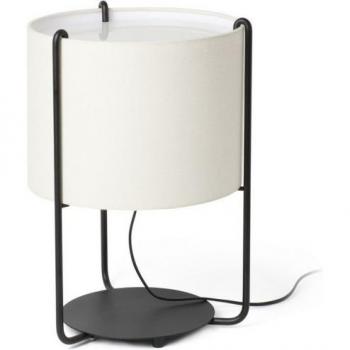 Faro Round Drum Table Lamp Black E27