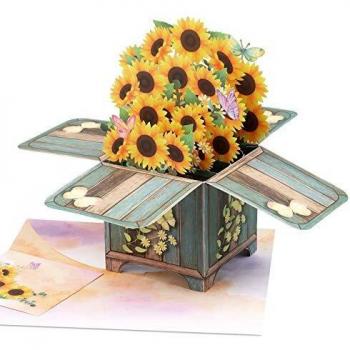 Giiffu Sunflower Bouquet 3D Pop Up Card for Birthday