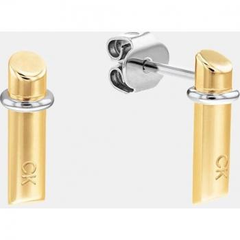 Pendientes Calvin Klein de acero dorado con cristal