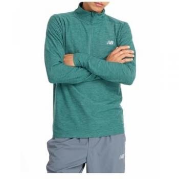 Maglietta New Balance Space Dye Verde Uomo 1/2 Zip