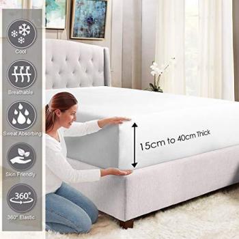 Drap Housse 200x200 Blanc 400 Fils